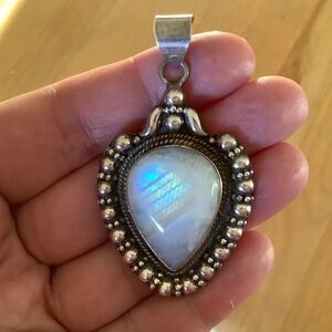 STERLING SILVER 925 MOON STONE LARGE SIZE PENDANT​​